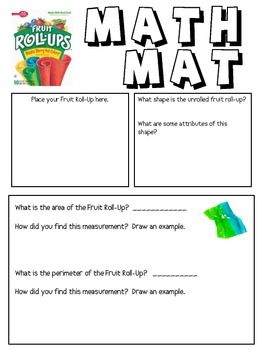 Math Mat Review Activity: Fruit Roll-Ups by Smart Chick | TPT