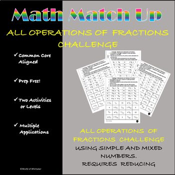 Preview of Math Match-Up:  All Operations Fractions