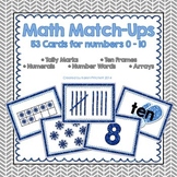 Math Match Up Cards - Winter theme tally marks, ten frames