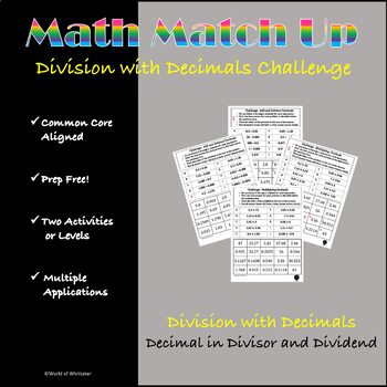 Preview of Math Match-Up:  Division of Decimals