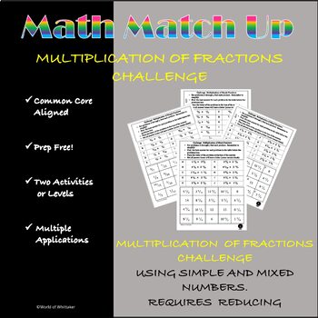 Preview of Math Match-Up:  Multiplication of Fractions