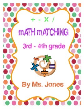 Math Matching by To your future and beyond | Teachers Pay Teachers