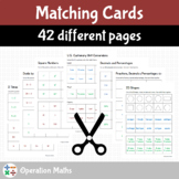 Math Matching Cards - 42 different pages