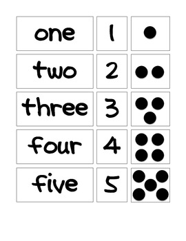 math matching numerals words dots 1 5 by see bean teach tpt