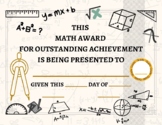 Math / Mathematics Award Certificate