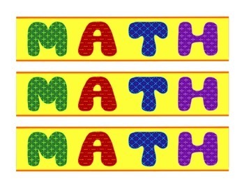 Preview of Math Mathematics Bulletin Board Border Printable Full Color PDF Basic Operations