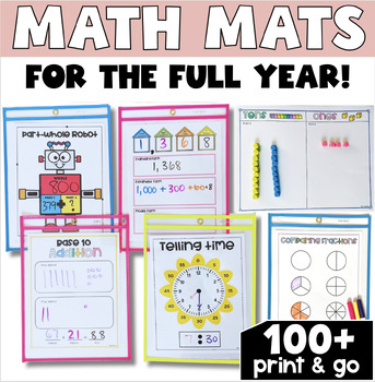 Preview of Math Mats, Graphic Organizers, Dry Erase Mats, Small Group Intervention Tool Kit