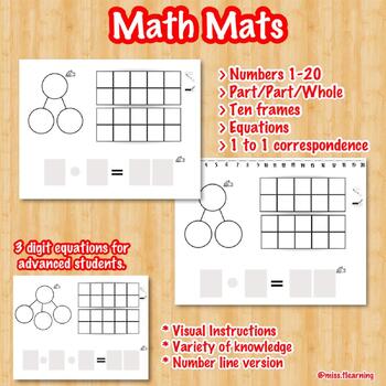 Preview of Math Mats (Number bonds, ten frames, and more)