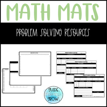 Preview of Math Mats: Problem Solving Templates