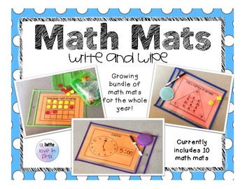 Preview of Math Mats for addition, subtraction, place value, time, 100 and 120 chart