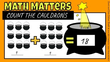 Preview of Math Matters (SIMPLE ADDITION) Worksheets - Count the Cauldrons