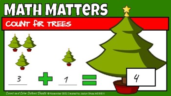 Preview of Math Matters (SIMPLE ADDITION) Worksheets - Count the Fir Trees