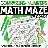 Math Maze - 4th Grade Comparing Multi-digit Whole Numbers 