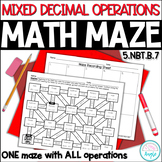 Math Maze - 5th Grade Mixed Operations with Decimals - CCS