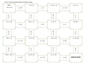 math maze addition subtraction by kaylee nelson tpt