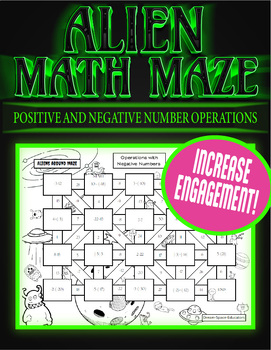 Preview of Math Maze - Aliens of Outer Space! - Positive & Negative Num/Integer Operations
