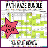 Math Maze Bundle - Fun Math Review Worksheets - No Prep - 