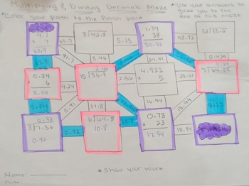 Preview of Math Maze- Multiplying and Dividing Decimals