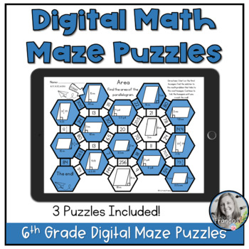 Preview of Math Maze Puzzle Activity 6th Grade Math Station SAMPLE