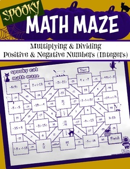 Preview of Math Maze - "Spooky Cats" - Multiplying & Dividing Positive & Negative Integers