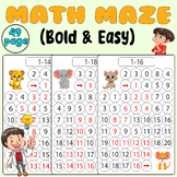 Math Maze labyrinth book:puzzle book for children The math