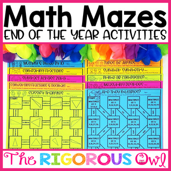 Preview of Math Mazes - End of the Year Activities