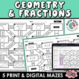 3rd Grade Math Review Geometry and Fractions Worksheets Ma