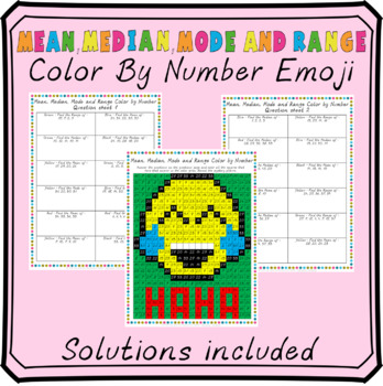 Mean Median Mode Range Color By Number Worksheets & Teaching Resources | Tpt