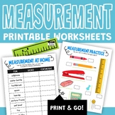 Math Measurement Activities (Centimeters & Inches) Printab