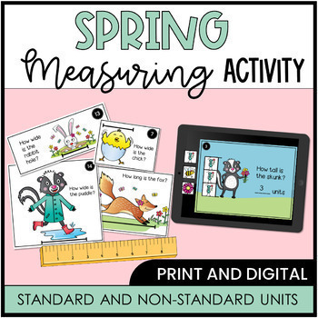 Preview of Measuring Standard Non-Standard Units 1st, 2nd, 3rd Grade Digital Google Slides™