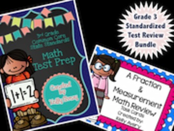 Preview of Math, Measurement and Fraction Review, Standardized Test Prep, CCSS