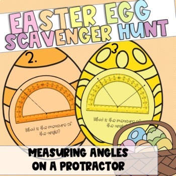 Preview of Math Measuring Angles Easter Scavenger Hunt Activity