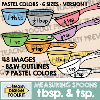 Measuring Spoons & Cups; Pastel