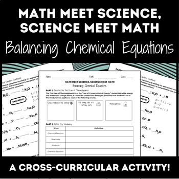 Preview of Math Meet Science Balancing Chemical Equations