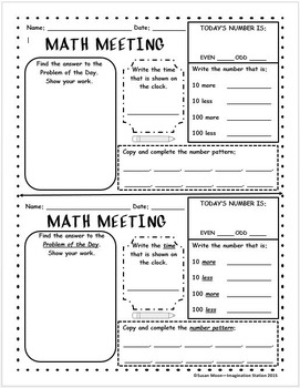 Preview of Math Meeting Form