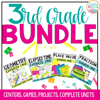 Preview of 3RD Grade Math Bundle  for the Entire Year