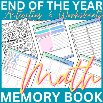 Preview of Math Memory Book | End of the Year Activities Last Day of School Worksheets