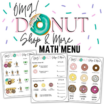 Preview of Math Menu Donut Shop | Add & Subtract Money/Decimals