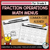 Fraction Operations Activities | Editable Math Menus for C