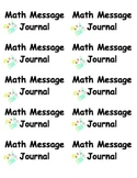 Math Message Journal Labels