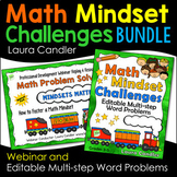 Math Mindset Challenges Bundle | Editable Multi-step Word 