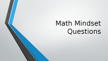 Preview of Math Mindset Presentation! Beginning of the Year Questions