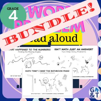 Preview of Math Mindset Word Problem Read Aloud Gr. 4 Bundle