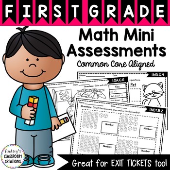 Preview of Math Mini Assessments - 1st Grade Common Core - Digital + Print
