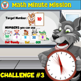 Math Minute Mission Challenge 3 Task - Open Ended Question - FREE