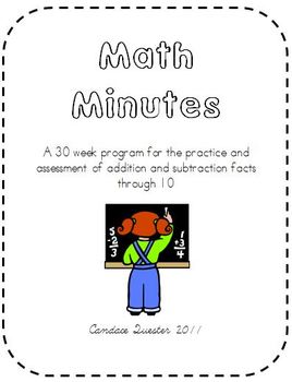 Preview of Math Minutes-Addition and Subtraction Math Facts to 10