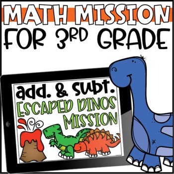 Preview of Math Mission: Addition & Subtraction within 1,000 Escape Room for 3rd Grade