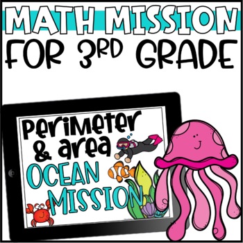 Preview of Math Mission: Area & Perimeter Escape Room for 3rd Grade