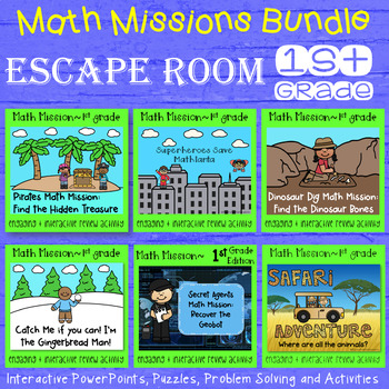 Preview of Math Mission - Escape Room - 1st Grade Growing Bundle