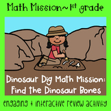 Math Mission-Escape Room-Dinosaur Dig 1st Grade Addition S